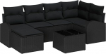 Rantry 7-teiliges Garten-Sofa-Set mit Kissen Beige Poly-Rattan Gartenlounge Model3346123