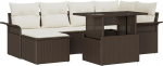 Rantry 7-teiliges Garten Sofa Set mit Kissen Braun Poly Rattan Gartenlounge Model3348314