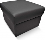 Quattro Meble Toledo Nero Folding Stool with Storage Space 50 x 50 x H 40 cm Black Genuine Leather Stool Cowhide Seat Cube Footstool Puff