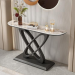 Moderner Konsolentisch mit Metallfu&szlig;, Sofatisch f&uuml;r den Eingangsbereich, Flurtisch f&uuml;r Wohnzimmer, Eingangsbereich, Flur, Eingang, 80 * 30 * 80 cm (Farbe: Schwarz 3)