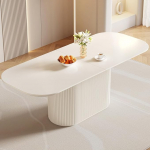 Guyii ovaalne s&ouml;&ouml;gilaud valge beež - kaasaegne s&ouml;&ouml;gilaud k&ouml;&ouml;ki ja elutuppa, k&ouml;&ouml;gilaud, s&ouml;&ouml;gilaud ovaalne, disainlaud s&ouml;&ouml;gituppa ja k&ouml;&ouml;ki - ainult laud (220 cm)