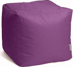 Avalon - Pouf Fu&szlig;hocker CUBO Jive, quadratischer Sofa-Pouf, gepolsterter Hocker aus widerstandsf&auml;higem, rei&szlig;festem technischem Stoff, bequem und wasserabweisend, Made in Italy (45cm-Violett)