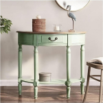 Konsoollaud, poolkuu konsoollaud sahtlite ja riiulitega elutuppa, koridorilaud (roheline)