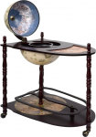 vidaXL Eukal&uuml;pti puidust gloobuse baar koos laua baarilaua ratastega vabalt seisev maailma gloobuse kodubaar Mini baar Dekoratiivne baarik&auml;ru Dekoratiivne roheline