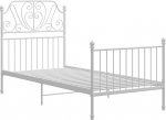 vidaXL voodiraam, metallvoodi, magamistuba, &uuml;heinimesevoodi, magamistoam&ouml;&ouml;bel, voodiraam, liistudega raam, pulberv&auml;rvitud metall, valge, 100 x 200 cm