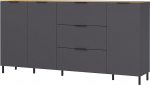 Germania 1476-549 GW-California Sideboard in Graphite / Navarre Oak with Three Doors 192 x 98 x 40 cm (W x H x D)