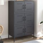 prissent Sideboard hoiukapp K&uuml;lgkapp Buffetkapp elutuppa magamistuppa v&otilde;i k&ouml;&ouml;ki Metallraamiga mitmeotstarbeline kapp t&ouml;&ouml;stuslikus stiilis antratsiit 68 x 39 x 113 cm