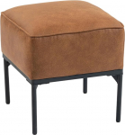 HOMCOM Wohnzimmer Fu&szlig;hocker, PU gepolstert Fu&szlig;hocker mit Stahlbeinen, dick gepolstert, moderner Stil, Ottomane f&uuml;r Schlafzimmer, Sofa, braun