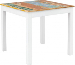 Woodkings Perth s&ouml;&ouml;gilaud V&auml;ike 80 x 80 cm puidust valge taaskasutatud puidust s&ouml;&ouml;gilaud Maakodu stiilis unikaalne ehtne puit kaasaegne disain t&auml;ispuidust s&ouml;&ouml;gitoa m&ouml;&ouml;bel kodum&ouml;&ouml;bel