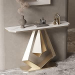 LUNAIZHUO Konsolentisch, Robuste Konsolentisch Schmal, Moderne Akzente f&uuml;r Wohnzimmer, Flur, Foyer, Schlafzimmer und Eingangsbereich (Gold,100cm/39in)