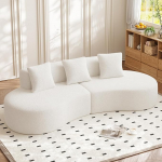 Kaasaegne kumer modulaarne sektsiooniline nurgadiivan magamisfunktsiooniga, 5-kohaline diivan, polsterdatud diivan, kondita diivan koos padjadega elutuppa, korterisse, kodukujundusse, lihtne kokkupanek (valge)