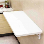 Generisch Klapptisch Robuster, zusammenklappbarer Klapptisch zur Wandmontage, 50 x 70 cm, platzsparender Schreibtisch f&uuml;r K&uuml;che, B&uuml;ro und Waschk&uuml;che, stilvolles wei&szlig;es Finish mit Stabiler Halterung