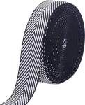 PandaHall triibuline lint, 9,6 Yard, 1 tolli lai pol&uuml;esterkangas, must ja valge triibuline puuvillane kangas, Twill lint, kalas&auml;&auml;re lint seljakottide, k&auml;ekottide, kleitide, v&ouml;&ouml;de, m&uuml;tside, kodukaunistuste jaoks.