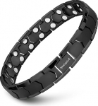 Men's Magnetic Bracelet, Titanium Double Row Magnetic Bracelet, Eliminate Static Electricity, Titanium, No Gemstone