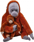 Wild Republic ema ja beebi Jumbo Orangutan suur pehmo m&auml;nguasi, 76 cm, kingiidee lastele, pehmo m&auml;nguasi koos beebiga, hiiglaslik pehmo m&auml;nguasi, mis on valmistatud taaskasutatud veepudelitest.