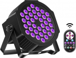 LED Black Light 72 W 36 LEDs UV Spotlight Party Lights with Remote Control and DMX Control Glow in the Dark Stage Light for DJ Disco Christmas Stage Lighting