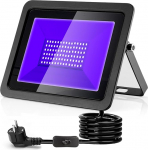 UV-mustvalgustus 100 W, 365 nm LED-mustvalguslamp IP66 veekindel UV-valgusti koos pistikuga, valgustusvalgusti Blacklight Party Glow Party Disco Bar jaoks