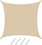 AMANKA 90% UV protection: square sun sail, 6 x 6 cm, water permeable and breathable, square awning, pergola awning, trampoline, sun protection, carport, whirlpool, sun canopy, sun protection, pool