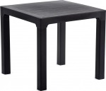 BrackenStyle Arizona Thebe Square Polypropylene Dining Table, 80 x 80 cm, Charcoal (Smooth)
