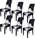 Howhic Chair Covers for Dining Room, Stretchy Patterned Dining Chair Covers, 6 Pack, Washable, Great Decoration for Home, Hotel, Party, Banquet (Pattern 14, 6 Pieces)