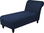 GAMUKAI Lounge Chaise Slipcover Stretch Sofa Cover for Living Room Indoor Armless Chaise Lounge Cushion Slipcover for Pets (Navy Blue)