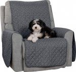 Furhaven Recliner Slipcover Water-Resistant Reversible Polka Paw Print Furniture Protector Cover - Grey, Recliner