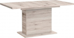FORTE Calpe Dining Table with Synchronous Pull-Out and Inner Insert, Wooden, Sand Oak, 160 x 90 x 76.59 cm