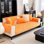 HonunG Sametist diivanikatte L kuju diivanikatte diivanikatte istme diivanikaitse libisemisvastane pestav 1 2 3 4-kohaline diivanikatte libisemisvastane diivanikatte diivanikatte (oranž, 90 x 180 cm)