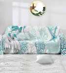 Diivanikatted 3 padjadele pestav diivanikate sektsioondiivanile Ookeani meremiili suve rannas kilpkonna merit&auml;ht Loveseat Futon viskekate 71x118cm t&uuml;rkiissinine hall