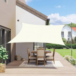 SUNNY GUARD Ristk&uuml;likukujuline p&auml;ikesepurje, 2 x 4 m, veekindel p&auml;ikesekaitse, ilmastikukaitse, varikatus, UV kaitse r&otilde;dule, terrassile, aeda, kreemjas v&auml;rvus