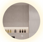 SensaHome &uuml;mmargune raamita vannitoa peegel LED valgustusega - Dimmitav - seinapeegel - 70cm