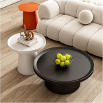 Nesting Coffee Table Set of 2, Round Center Tables Living Room, Modern Round Coffee Tables for Living Room Balcony Office Circle Table Easy Assembly Nesting Coffee Tables for Small Space