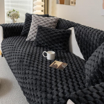 Rabbit Plush Diivan Cover Non-Slip Faux Fur Couch Cover Soe diivan Cover Fluffy Furry Furniture Protector (must, 36 x 36 tolli, tugitool Diivan Cover)