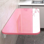 Kleiner Klapptisch zur Wandmontage Platzsparend Wandtisch Dichte Platte Oberfl&auml;chenfarbe, wasserdicht, Starke Tragf&auml;higkeit f&uuml;r K&uuml;che Balkon Outdoor Kleiner Raum(Rosa,90cm*50cm)