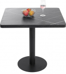 Mingone s&ouml;&ouml;gilaud 80 cm x 80 cm K&ouml;&ouml;gilaud V&auml;ike marmorist laud 80 cm ruutu laud s&ouml;&ouml;gituppa k&ouml;&ouml;ki elutuppa Must