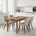 S&ouml;&ouml;gitoa toolid, k&ouml;&ouml;gitoolid, 2 tooli, metallist jalad, Lounge toolid, kuni 120 kg kandev&otilde;ime s&ouml;&ouml;gituppa, k&ouml;&ouml;ki (beež, 4 tooli)