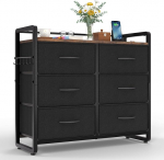 MAXLEAD 6 sahtliga riidest kapp, kapp magamistuppa, elutuppa kapp koos tugeva terasraamiga, puidust &uuml;lemine osa, vintage pruun/must