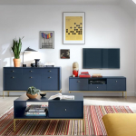 Elutoa m&ouml;&ouml;bel Sinine alusraam kuldne 3-osaline 1 k&uuml;ljepaneel, 1 madal laud, 1 kohvilaud