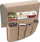 Outtybrave Waterproof Sofa Chair Armrest Organizer Soft Non-Slip Caddy Organizer Fits Cell Phone Book Magazine TV Remote Control Beige