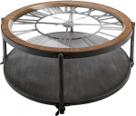 Atmosphera Chrono kohvilaud metallist ja puidust D 90 cm must