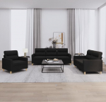 3201540 3-osaline diivanikomplekt koos pehmendustega Diivanid elutoas Diivanikomplekt Diivanid elutuppa Must kangas