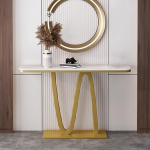 Moderner Goldener Flurtisch - Stilvoller Konsolentisch f&uuml;r den Eingangsbereich als Wohnzimmer- und Eingangsdekor, 120 cm (47,2 Zoll) - Elegante dekorative M&ouml;bel f&uuml;r den Flur