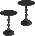 V&auml;ike kohvilaud Must &uuml;mmargune k&uuml;ljelaud 2 metallist k&uuml;ljelaua komplekt Vintage