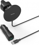 Hama autolaadija, auto mobiiltelefoni laadija 15 W traadita iPhone'ile (magnetiline laadimine, laadimisadapter ventilatsiooni v&otilde;rega, traadita laadimine, Apple MagSafe &uuml;hilduv, portree ja maastikuga