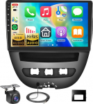 8 Core 4 + 64G: Hodozzy Carplay autoraadio Toyota Aygo/Peugeot 107/Citroen C1 2005-2014, 9-tolline puuteekraaniga Android autoraadio Android Car/Bluetooth 5.1/RDS/FM/DSP/SWC/GPS/WiFi