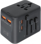 AiQInu Universal Travel Adapter Worldwide, rahvusvaheline pistikupesa adapter 2 USB-C, 2 USB-A, reisiadapter Worldwide GaN 25W EL, USA, UK, AUS jaoks