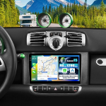 SIXWIN 4+128G Android 15 autoraadio koos CarPlay/Android Car/Mirror Linkiga Mercedes-Benz Smart Fortwo 2011-2015.9-tolline HD puuteekraan toetab WiFi GPS Bluetooth FM/RDS EQ + tagurduskaamera