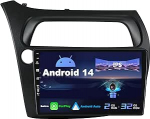 SXAUTO Android 14 IPS 9-tolline autoraadio Honda Civicile (2006-2012) - Sisseehitatud CarPlay/Android Car/DSP - tagurduskaamera tasuta - 2G + 32G - roolijuhtimine DAB Fast Boot WiFi Google - 2 DIN