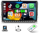 [2+64G] Android 13 autoraadio VW Golf 5 6 Polo Caddy Touran Passat Skoda koos Carplay Android autoga, 9-tolline puuteekraaniga raadio Bluetooth GPS WiFi FM/RDS EQ Mirror Link + tagurduskaamera & mikrofoniga