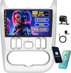 [8 Core 4G + 64G] Inefala Android autoraadio Renault Logan Sandero 2009-2015/Dacia Duster 2010-2017, 9-tolline puuteekraaniga raadio traadita Carplay Android auto GPS WiFi 59UI RDS mikrofoniga